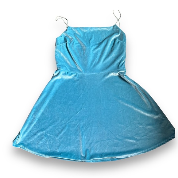 🦋 beautiful blue velvet a-line urban outfitters dress🦋 - Picture 1 of 7